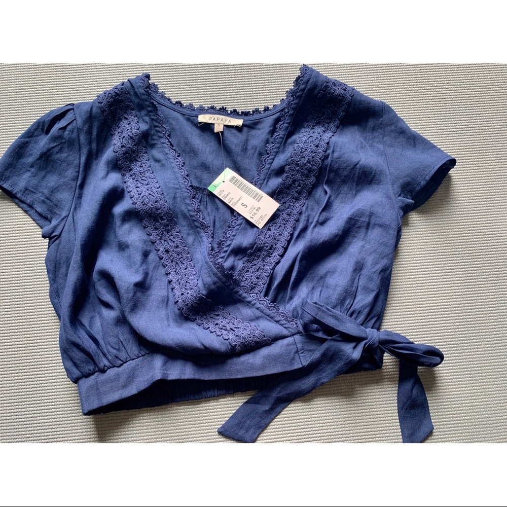 Navy blue crop top for sale!!